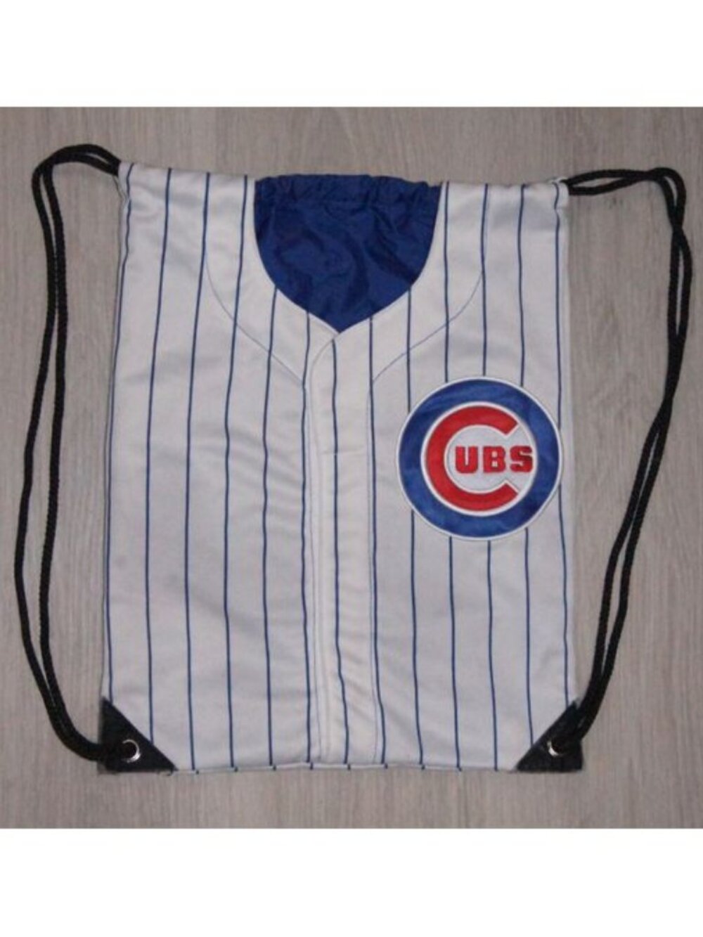 Chicago Cubs pinstripe drawstring sling backpack